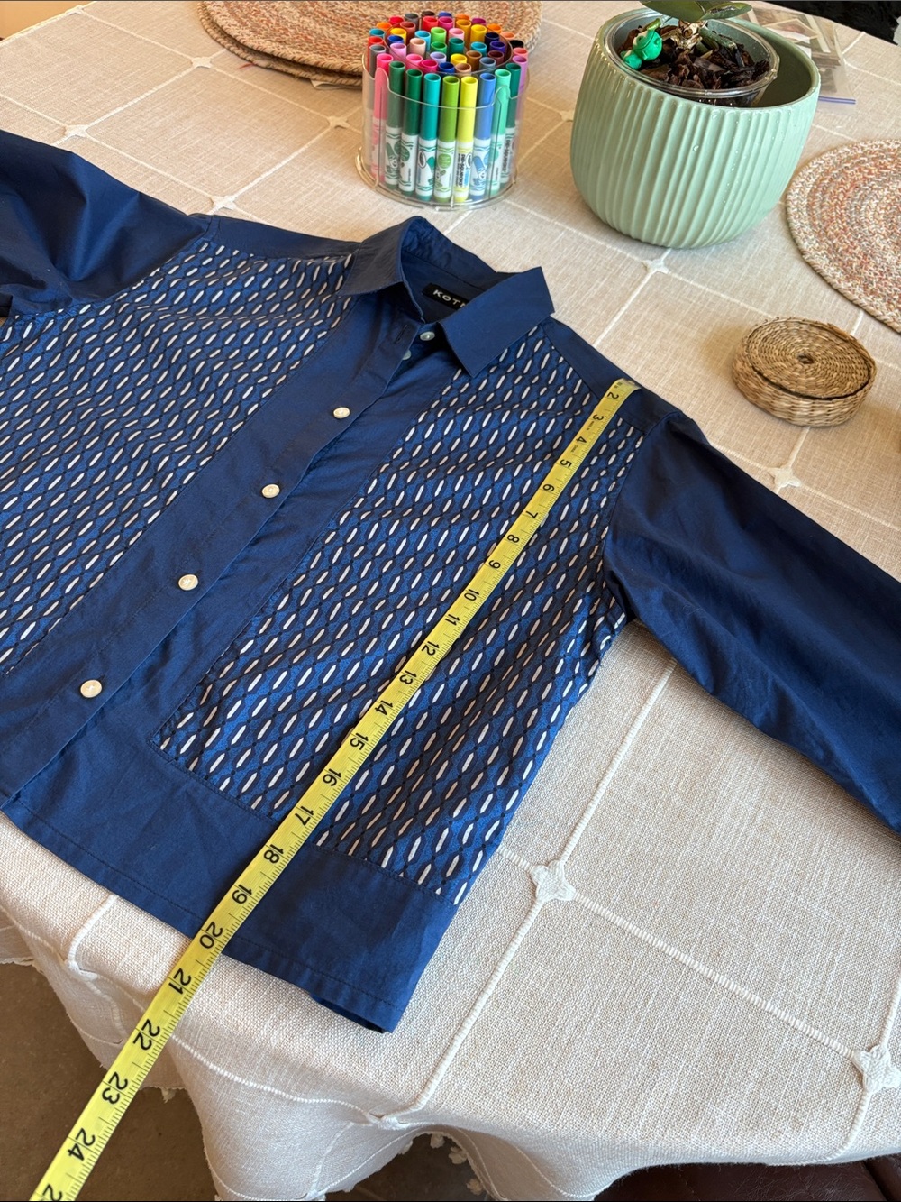 KOTN Geometric Panel Button-Up Shirt M - Picture 9 of 12